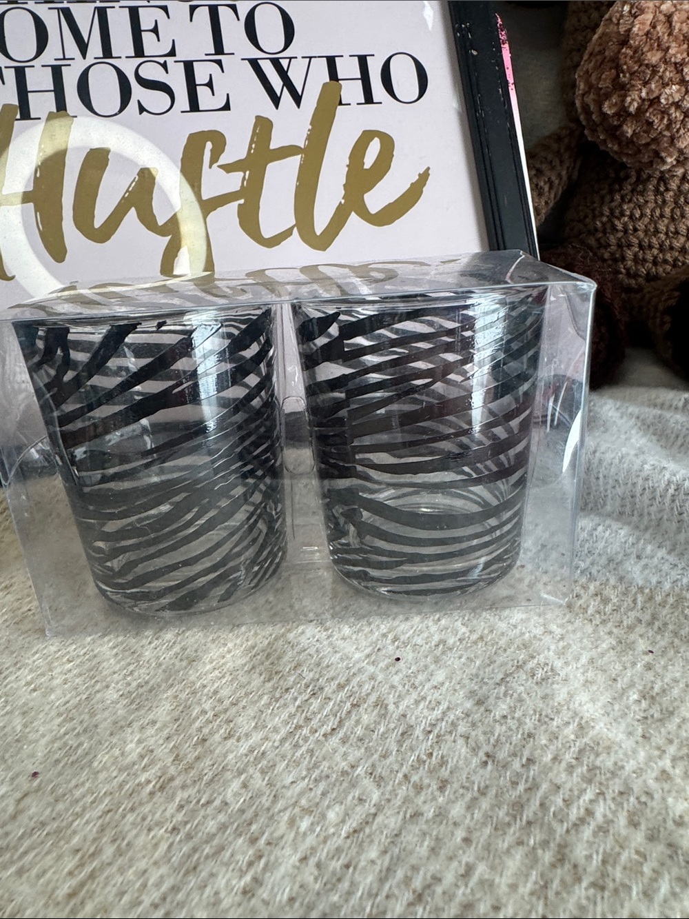 Zebra candle holders